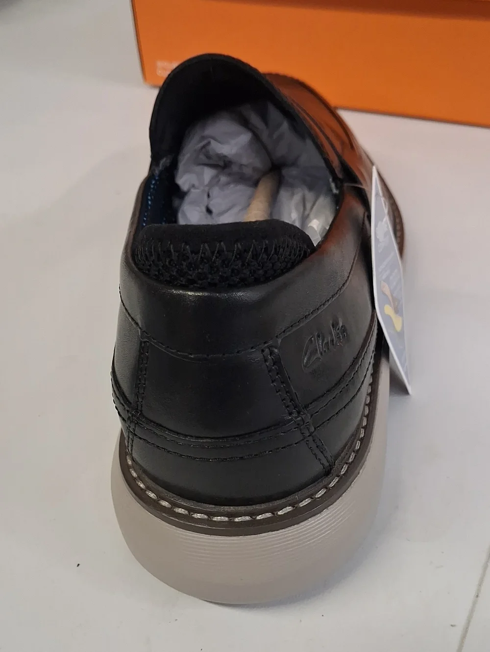 NWT Mens Clark's Black Leather Bratin Loafer Slip On Shoes